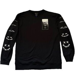 BURTON NWOT Skeleton Key 24 Fleece Crewneck Sweatshirt True Black 2024 - Men's M